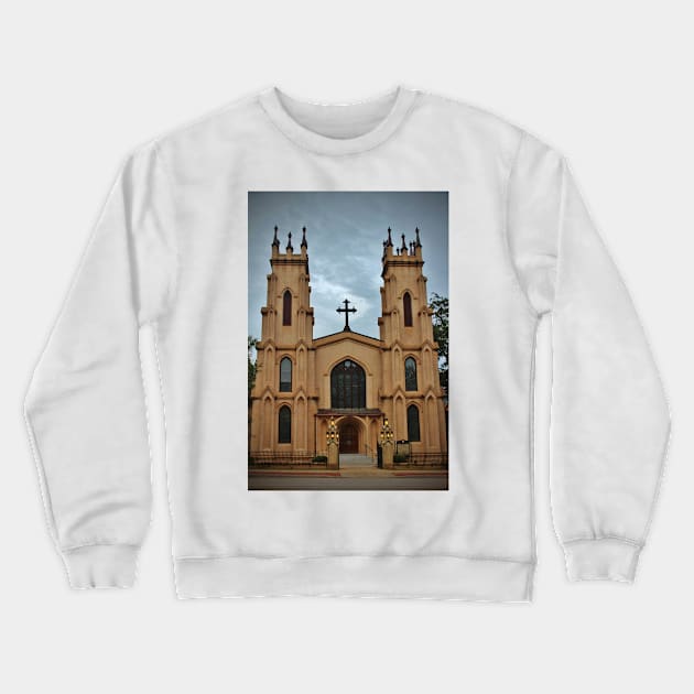 Cathedral At Night Crewneck Sweatshirt by Cynthia48